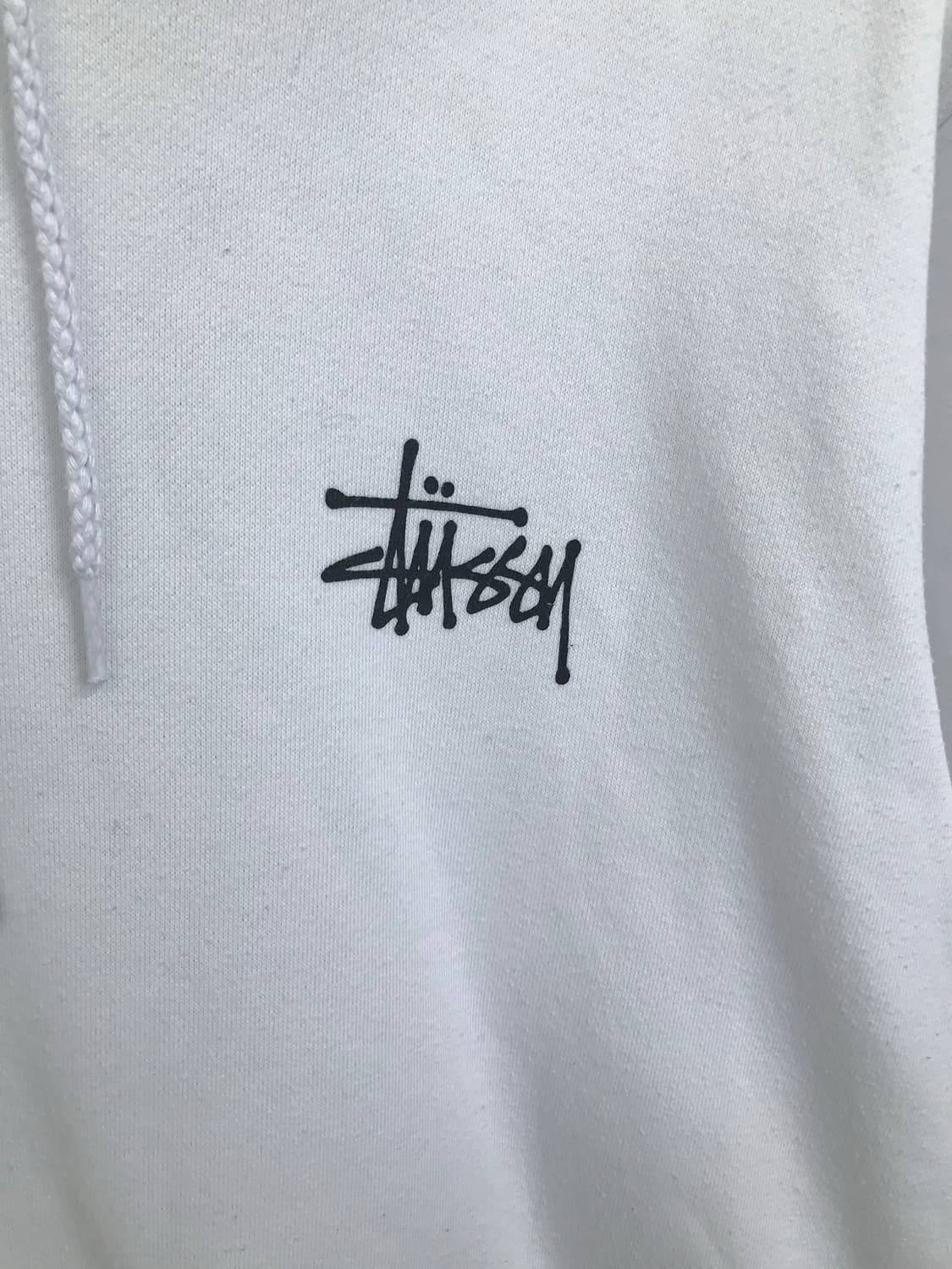 스투시 스탁로고 화이트 후드티 상품이미지5