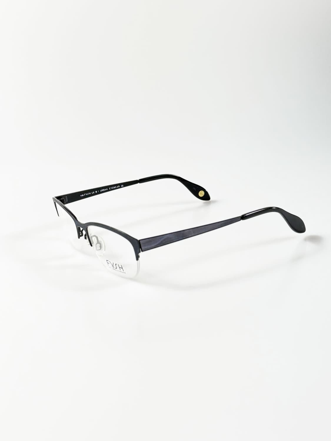 영국제 FYSH 블랙 메탈 스퀘어 반무테 빈티지 안경 상품이미지3