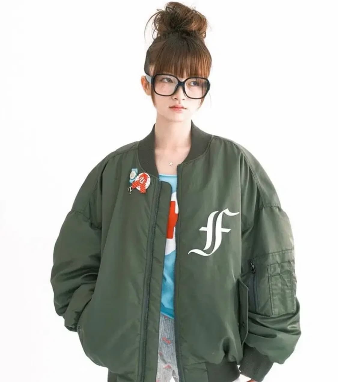 샵페어리 봄버 자켓 카키 구행요!! 상품이미지1