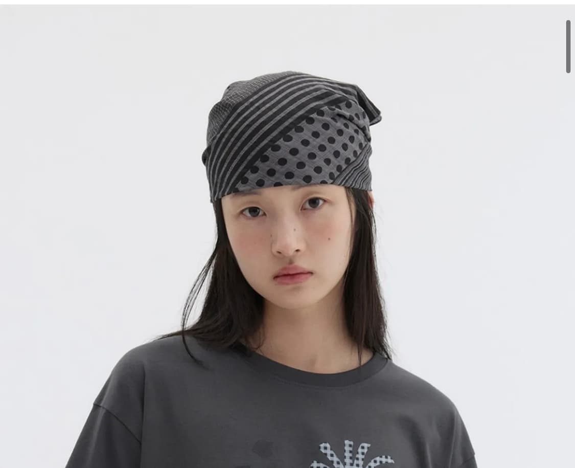 오헤시오 MIX DOT PATTERN SHEER SCARF, GRAY 상품이미지1