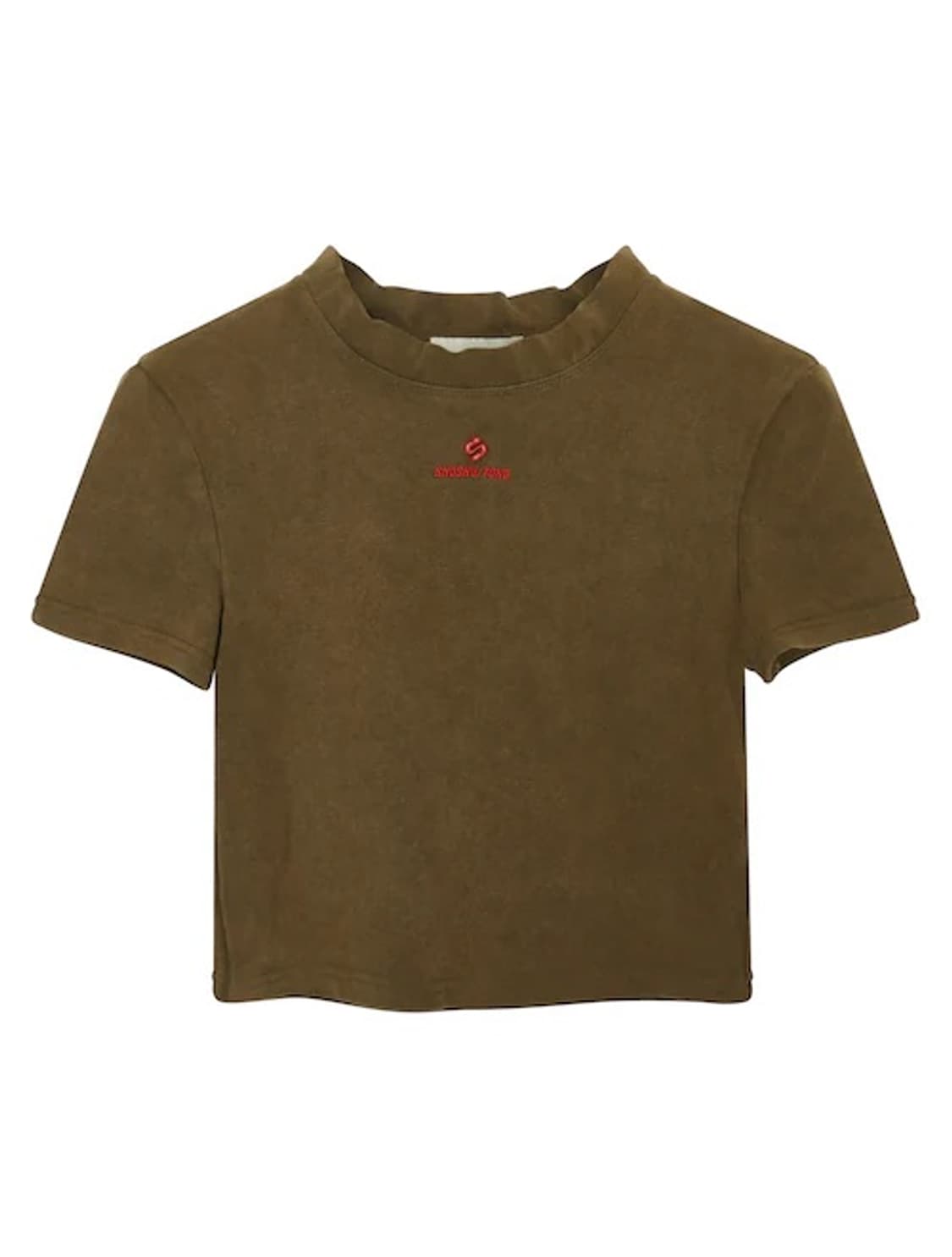 [6,8,10]슈슈통 26ss Wave 레이스 카라 티셔츠/카키 상품이미지5