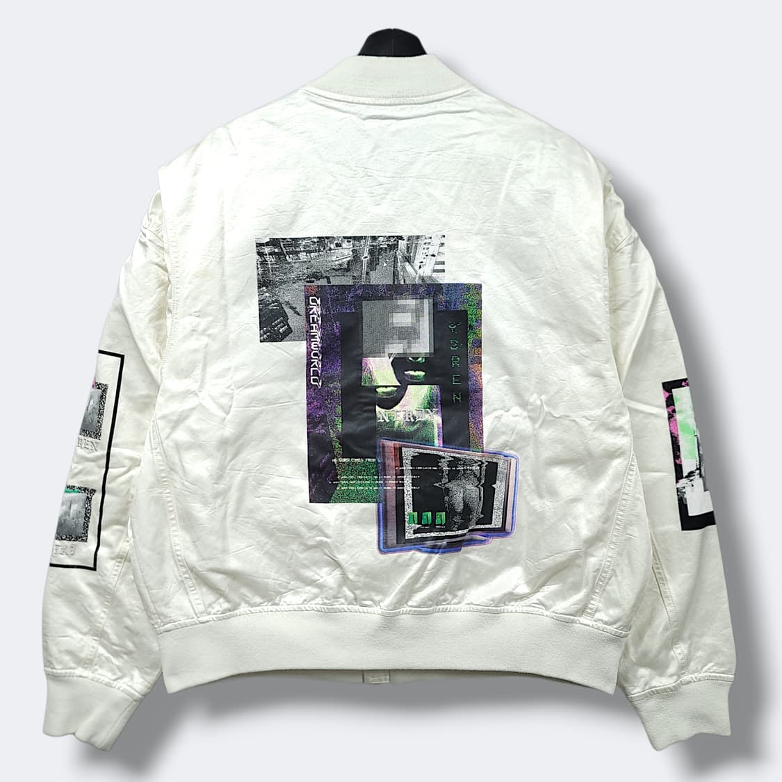 [M] 널디 화이트 프린팅 MA-1 오버핏 블루종 자켓 상품이미지2