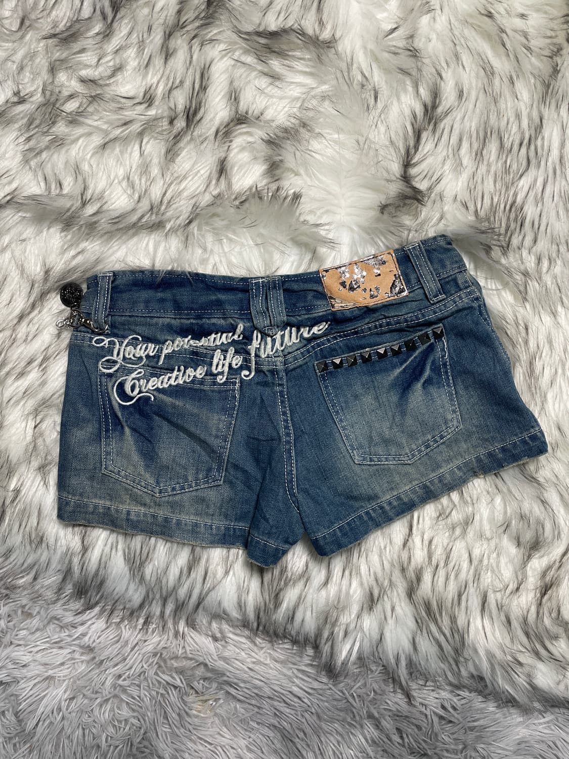 Cecil Mcbee Y2k 체인 스터드 데님 스커트 청치마 상품이미지4