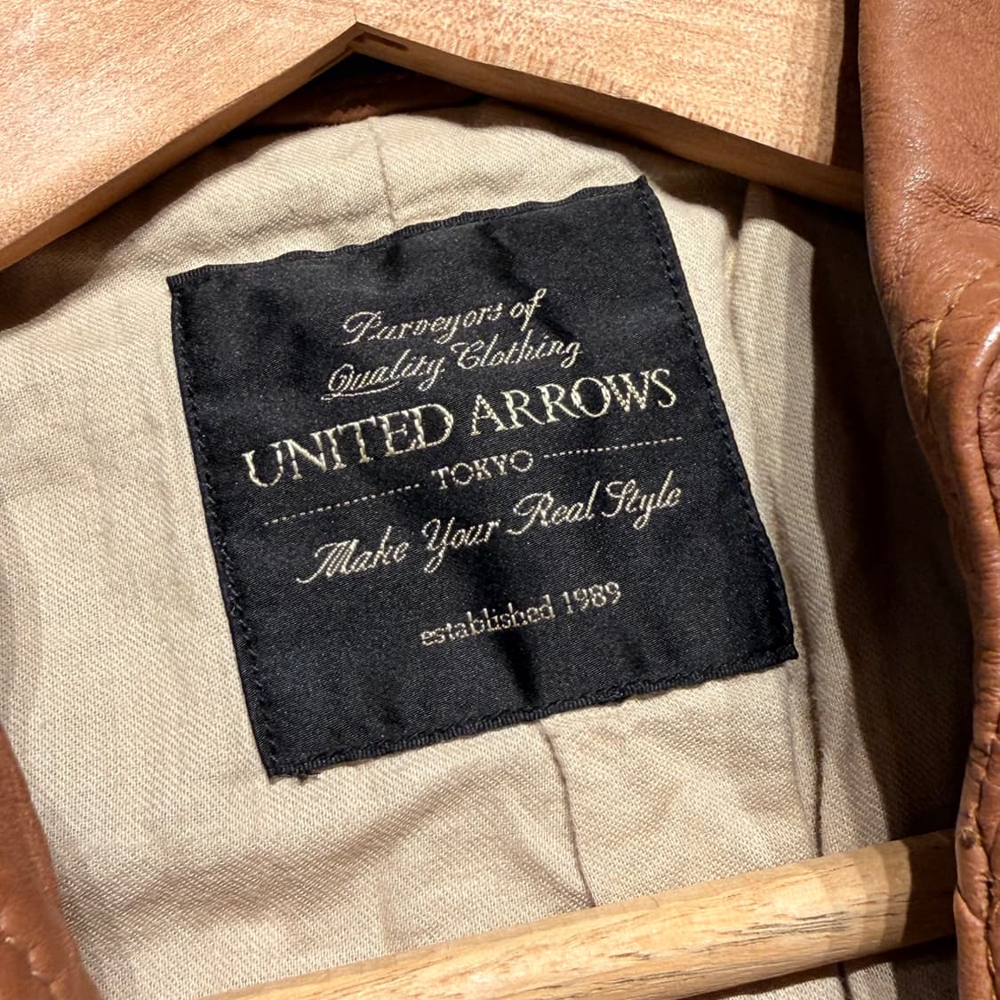 유나이티드 애로우즈 램스킨 레더 자켓 s 90~95 양가죽 카 코트 상품이미지2