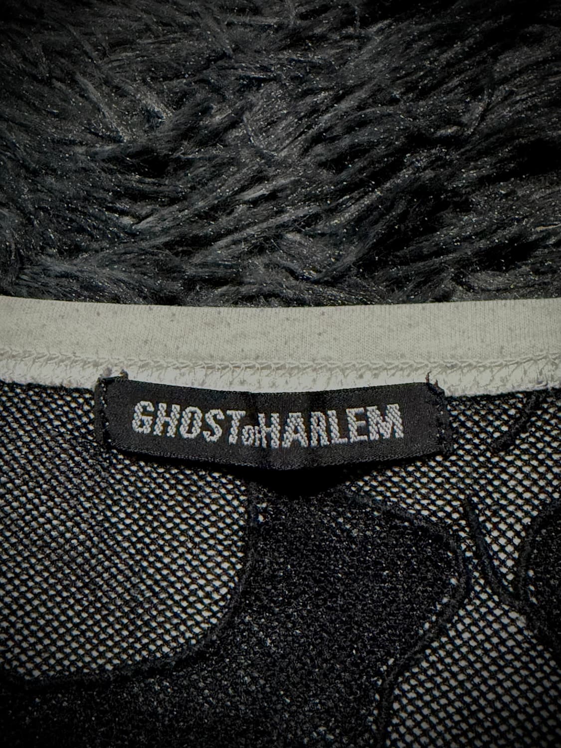 GHOST of HARLEM 스컬 메쉬 레터링 화이트 반팔티  상품이미지9