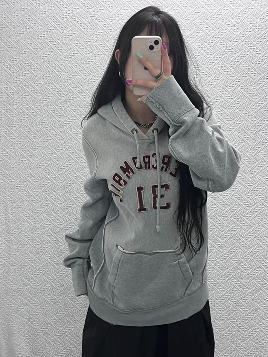 아베크롬비 Y2K 빈티지 오버핏 약기모 후드티 M C07327 상품이미지1