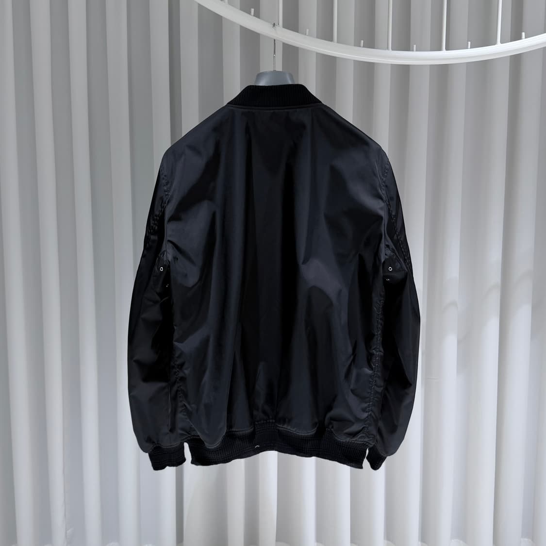 (A+/58) / 프라다 나일론 삼각로고 봄버 블루종 자켓 블랙 상품이미지5