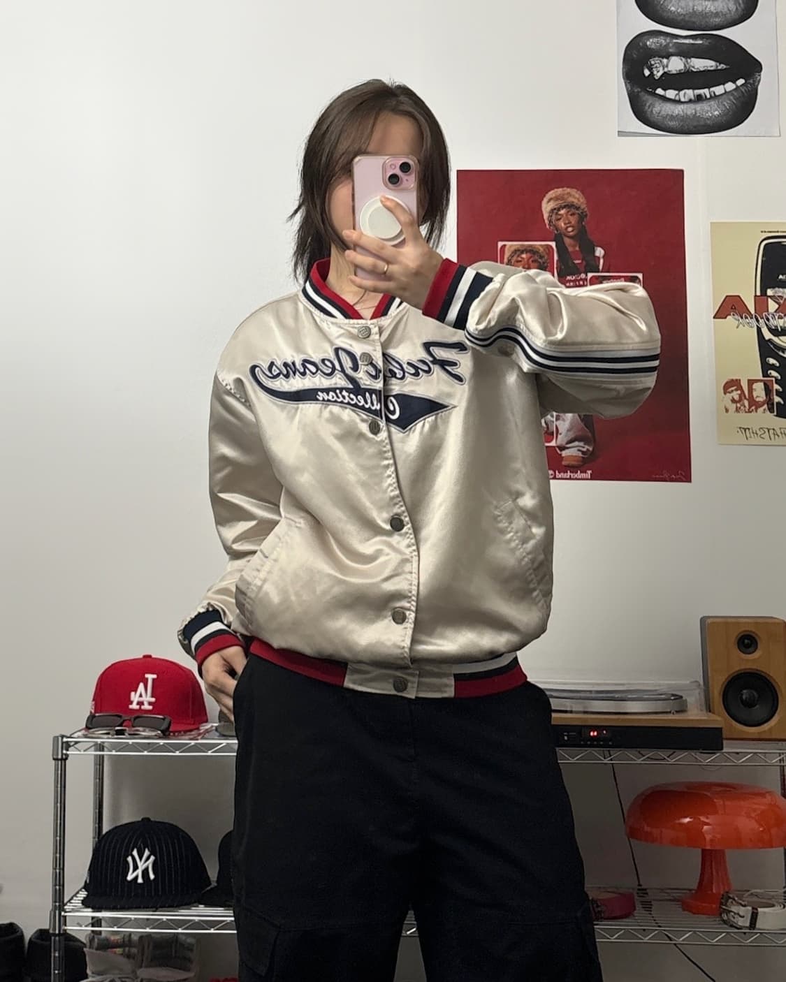 푸부 00s 사틴 스타디움 자켓 상품이미지1