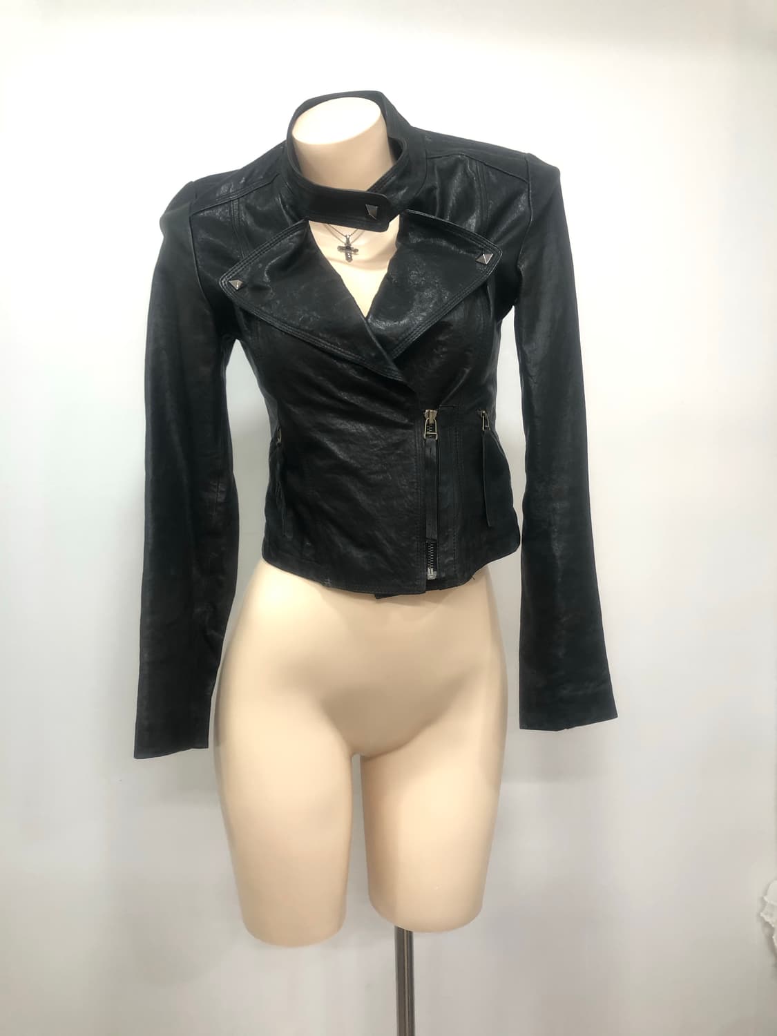 lambskin leopard lining rider jacket 상품이미지2