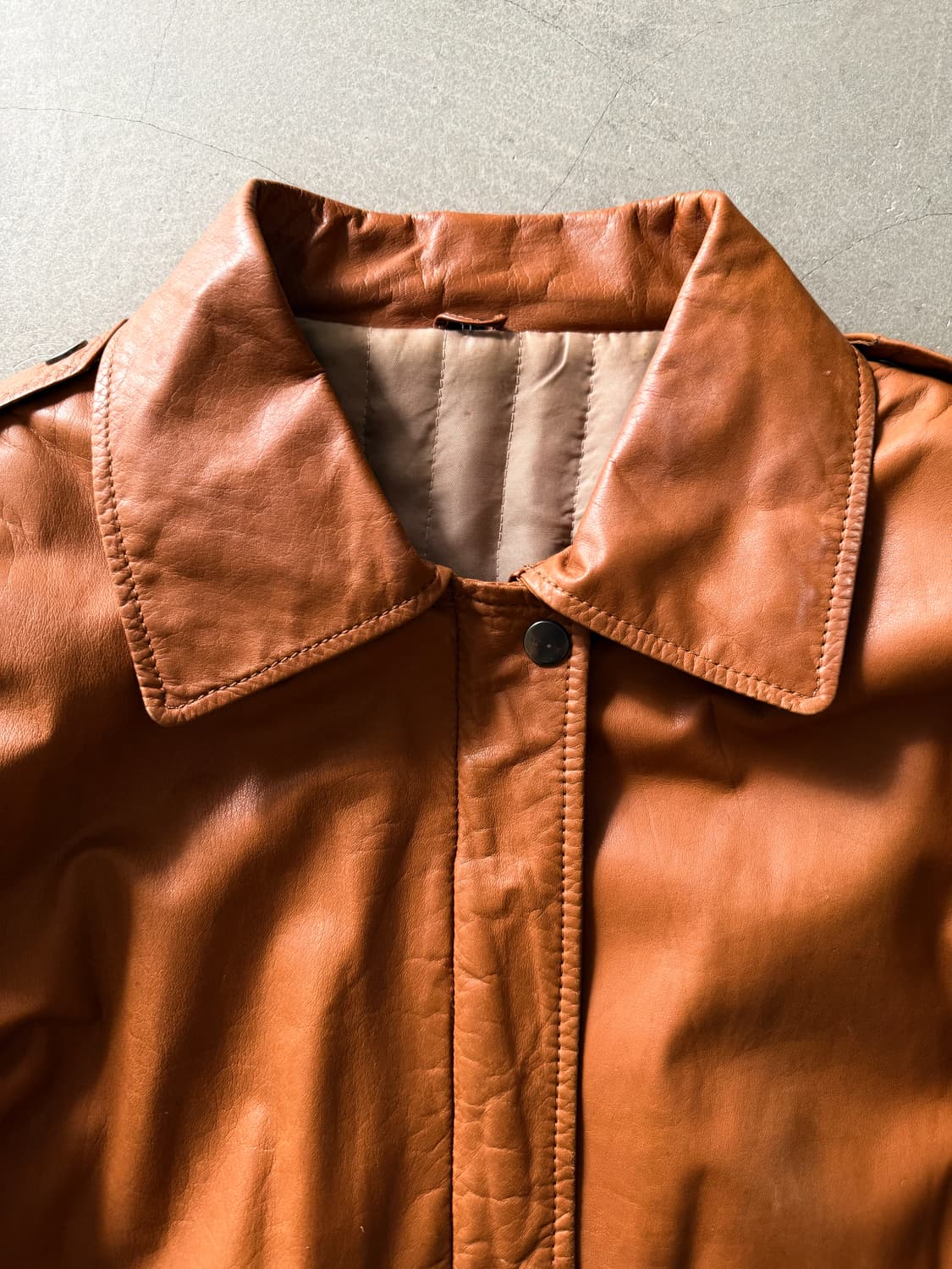 Vintage Genuine Leather Bomber Jacket 상품이미지4