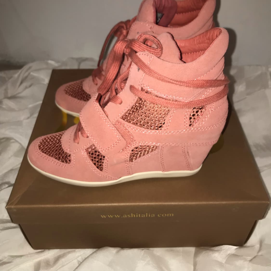 Ash 아쉬 로걀 딸기우유 하이탑 매쉬 웨지 스니커즈 상품이미지4