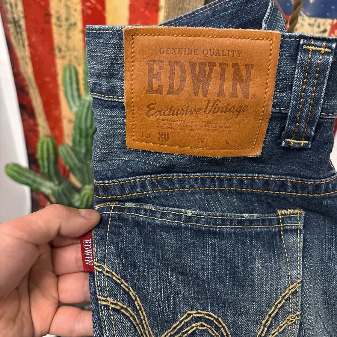 00s 에드윈 익스클루시브 423XV 캣브러쉬 워싱 데님팬츠 N1196 상품이미지7