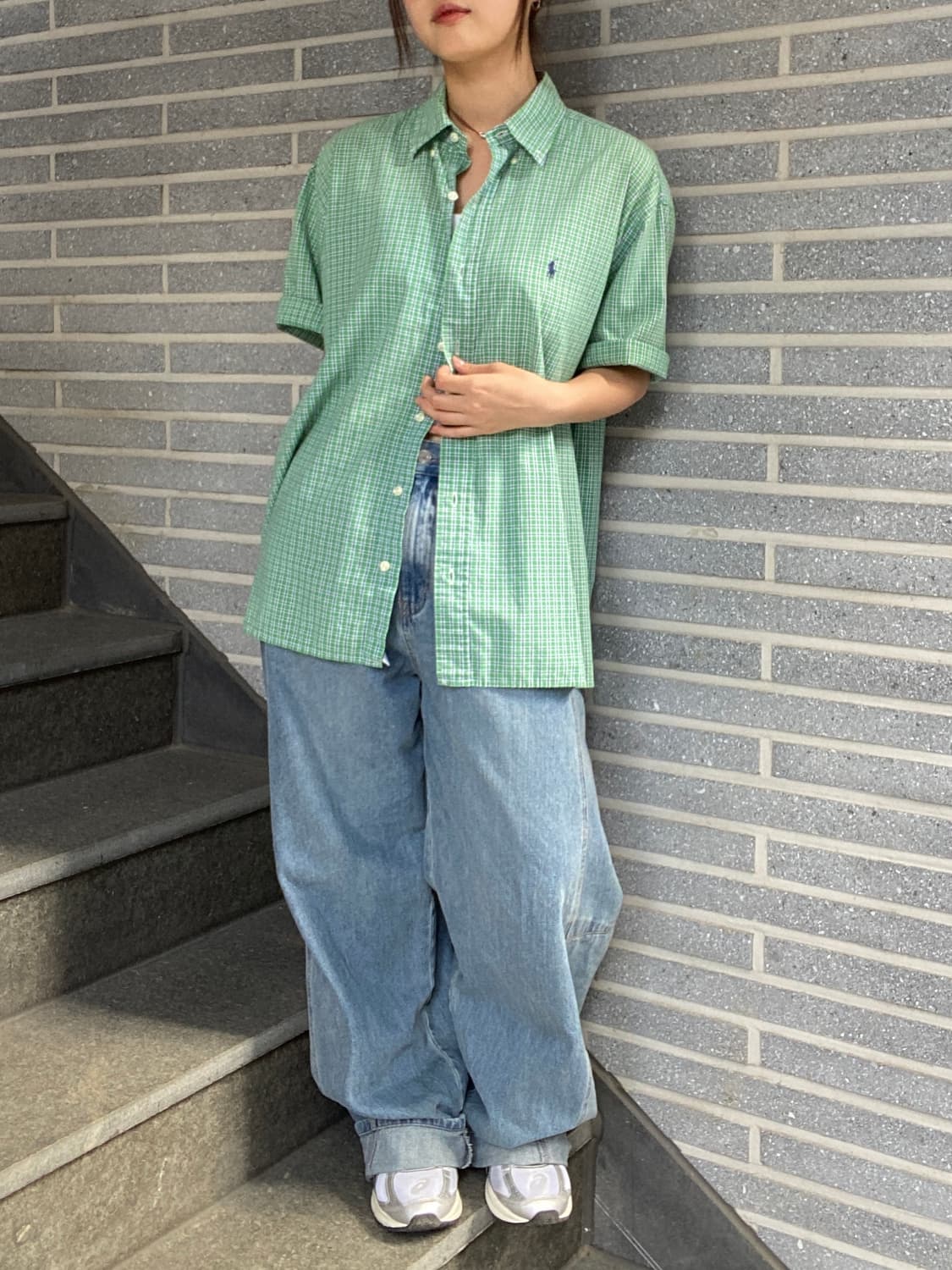 폴로 체크 반팔 셔츠 상품이미지2