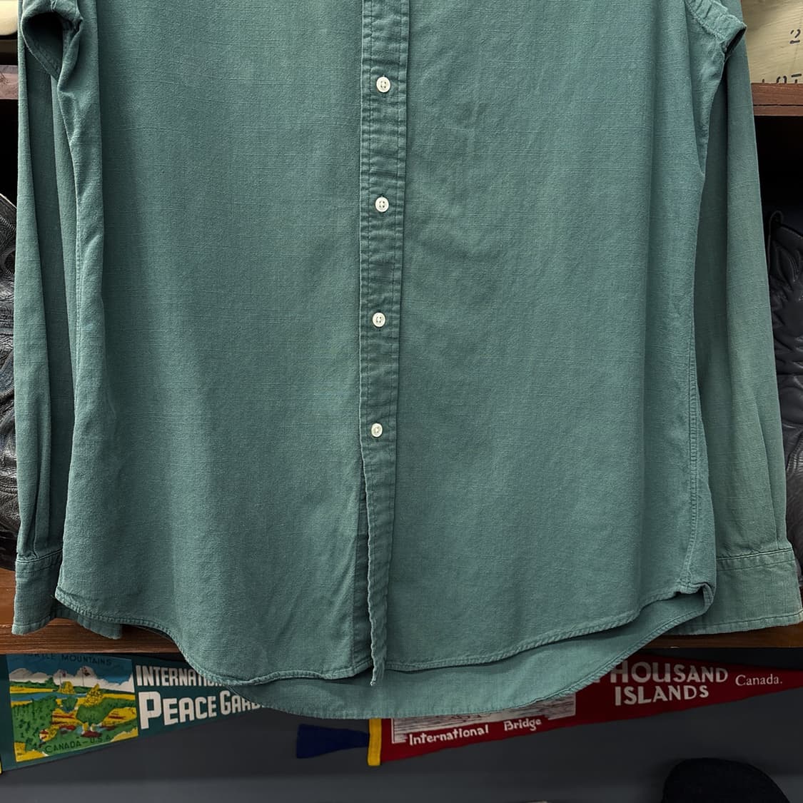 00s 폴로 랄프로렌 딥그린 슬럽코튼 버튼다운 셔츠 퍼플포니 N1284 상품이미지4