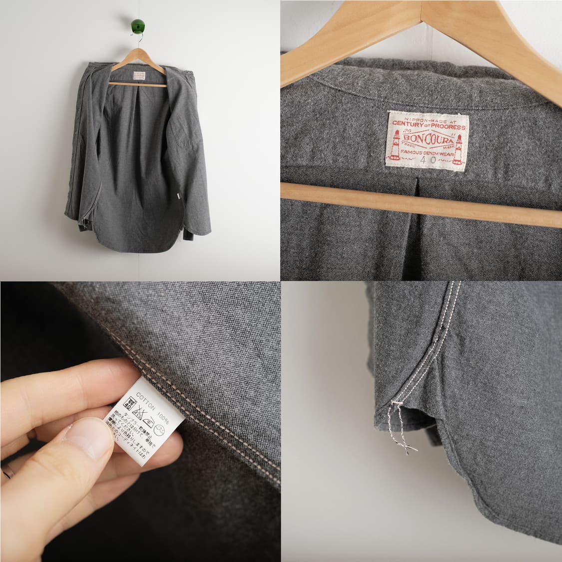 봉쿠라 그레이 플란넬 셔츠 40(100-103)사이즈 그레이 상품이미지10