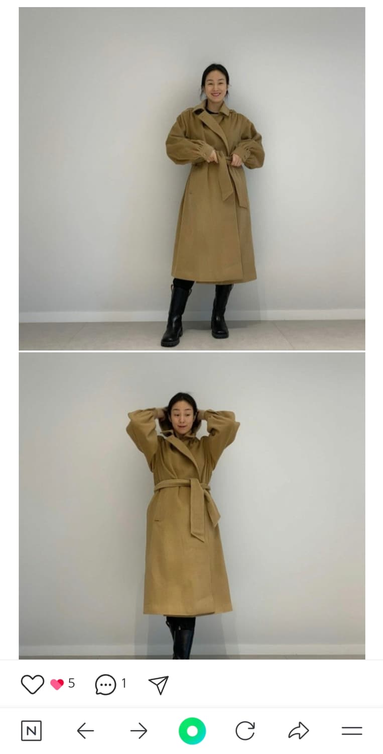 새상품 # akro 아크로 여성용 알파카 카멜 후드 롱코트 상품이미지8