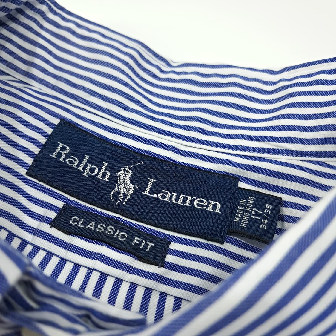 CL711 XL 폴로 90s 홍콩판 블루 스트라이프 셔츠 남방 상품이미지3