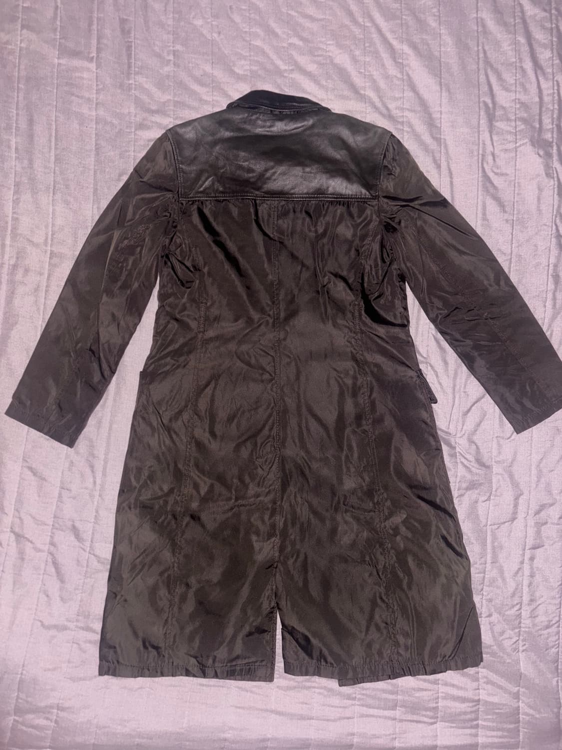 90s 프라다 레더 나일론 코트 상품이미지4