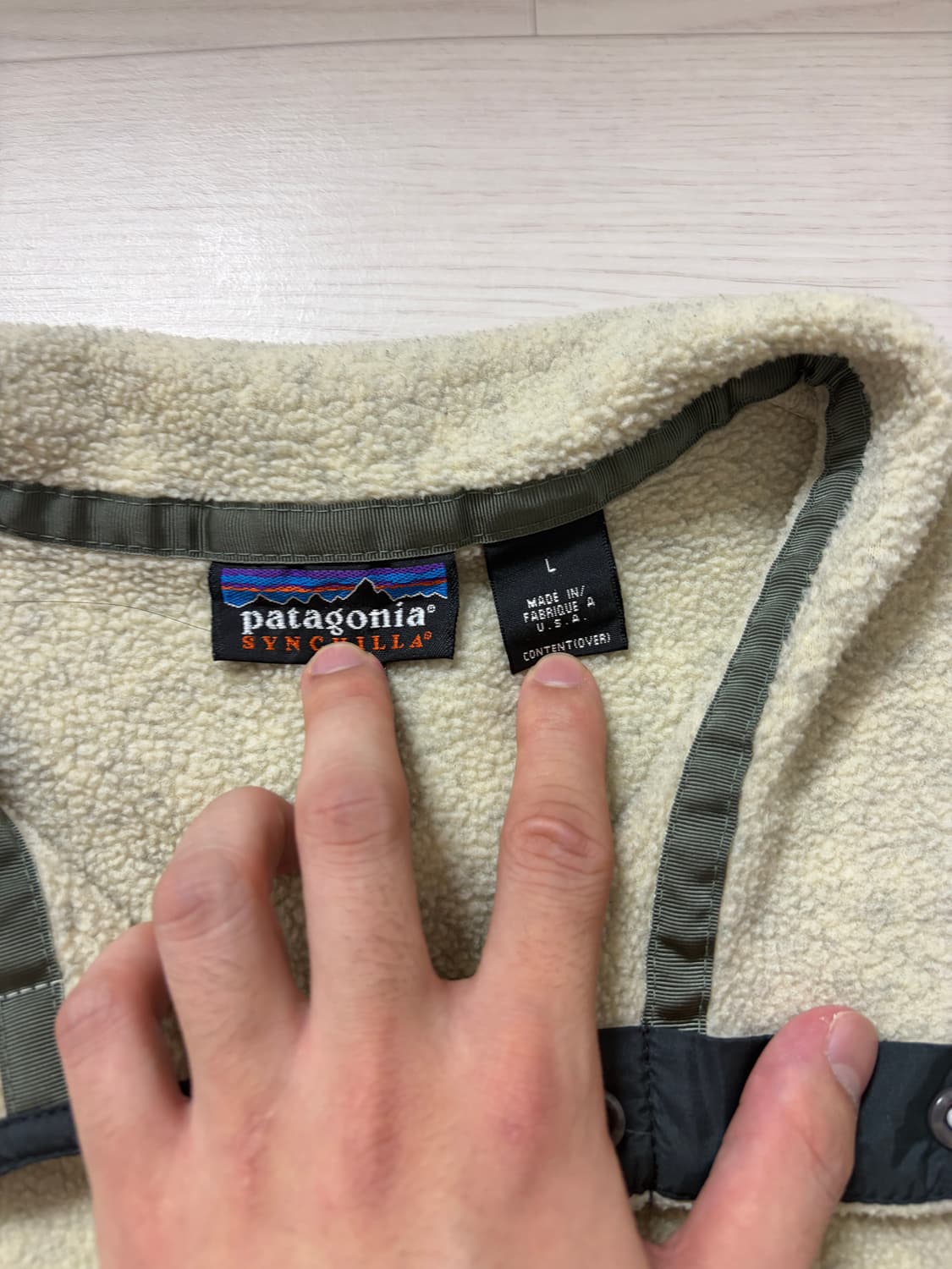 90s 파타고니아 신칠라 스냅 T 오트밀 L 상품이미지2