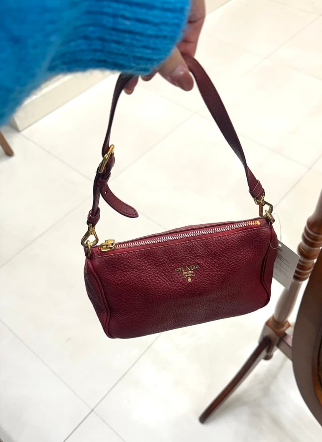 프라다 비텔로 다이노 레드 숄더백 (정품) 상품이미지1