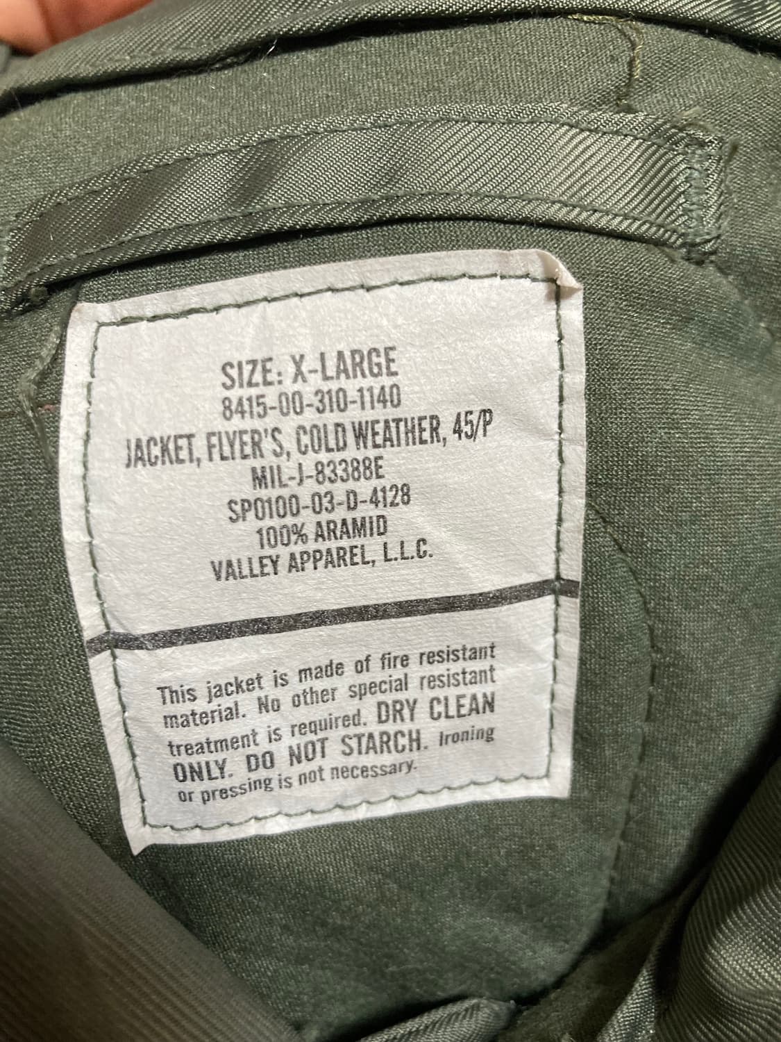 미군 오리지널 CWU-45P 항공 점퍼 상품이미지6