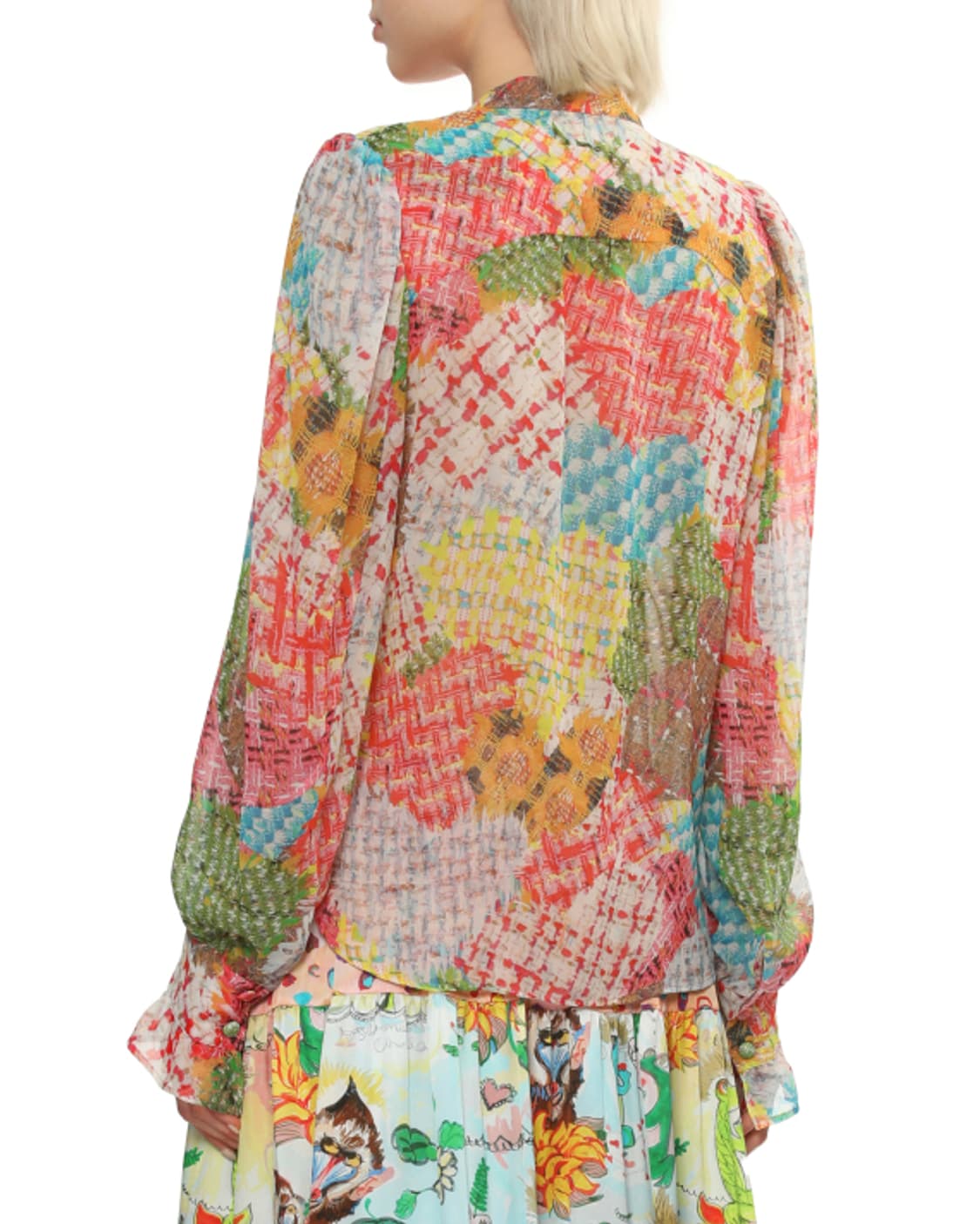 새상품 Tsumori Chisato 패치워크 리본 셔츠 2/3size 상품이미지4