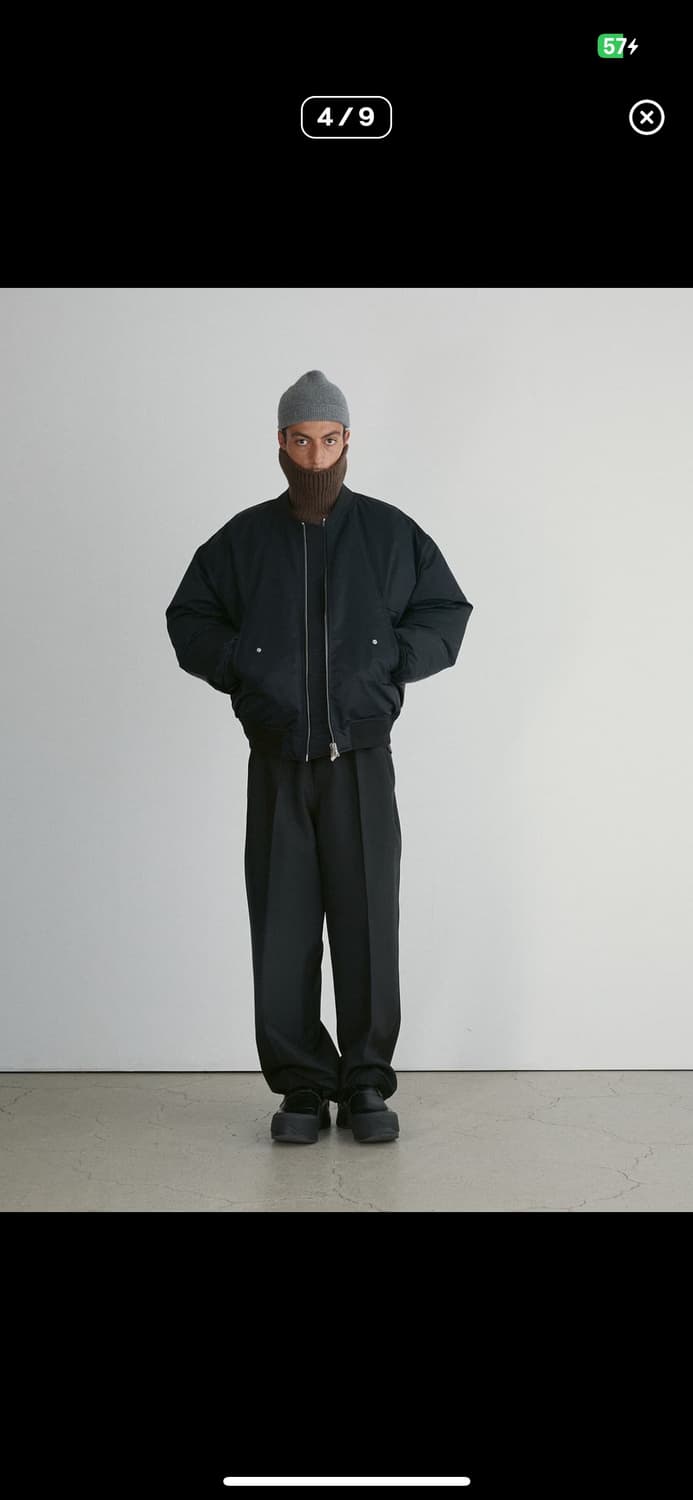 [M] 렉토 오버사이즈 나일론 다운 항공 점퍼 ma-1 마원 패딩 블랙 상품이미지4