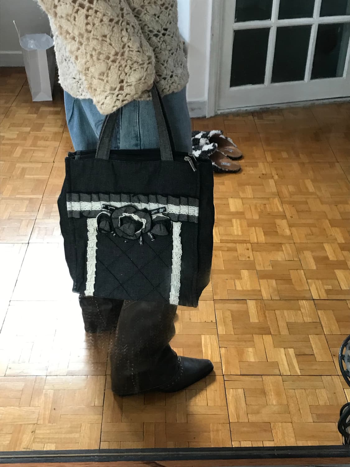 vintage denim lace bag 상품이미지5