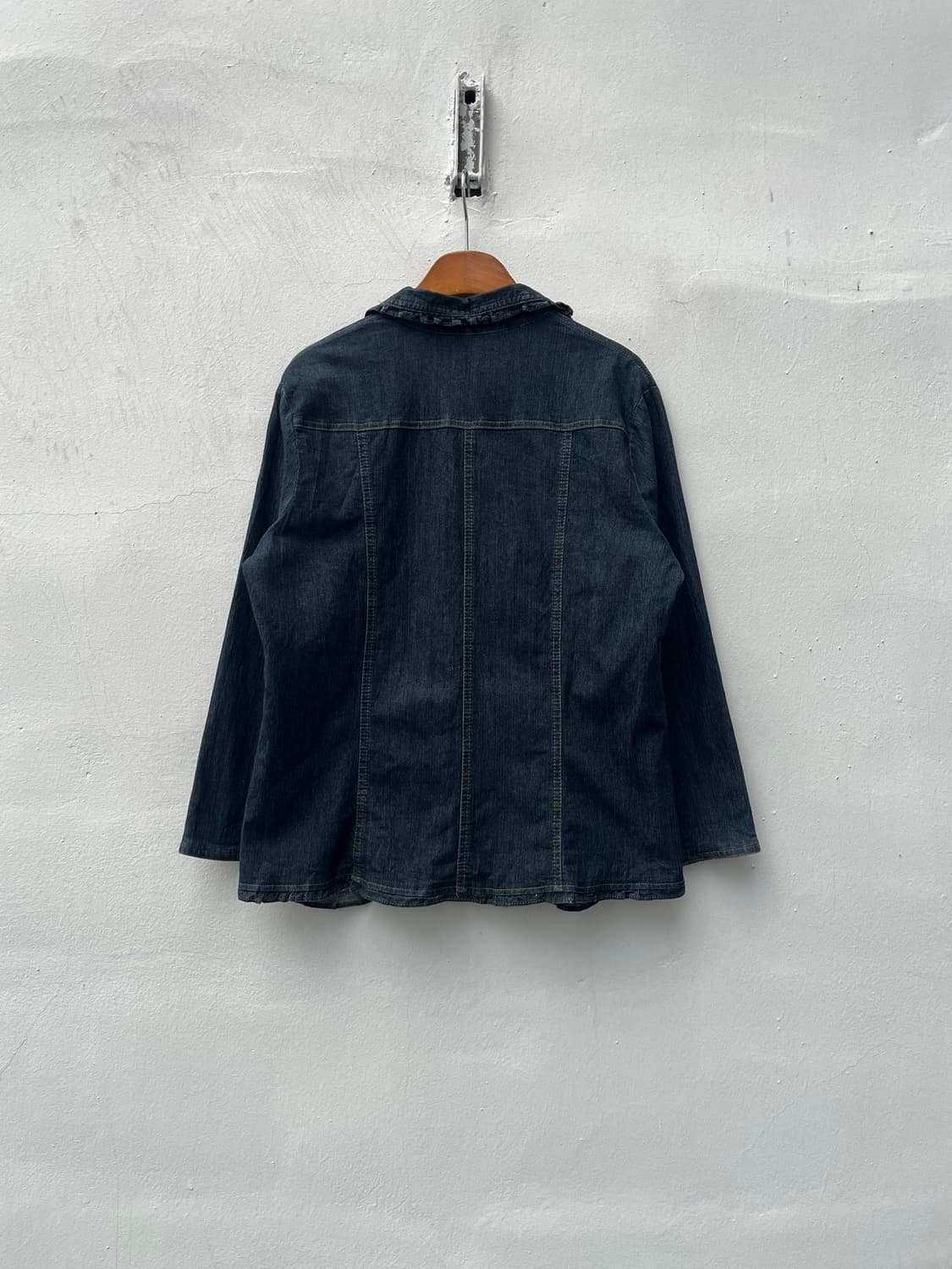 Vintage 레이스도킹 데님셔츠  상품이미지5