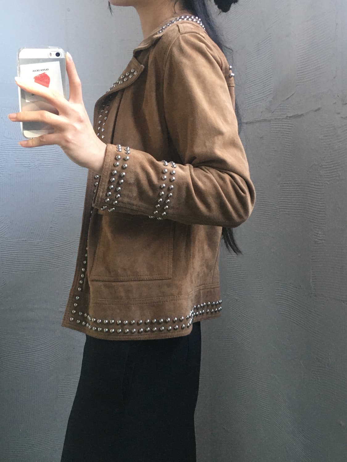 All Saints 올세인츠 브라운컬러 스터드 스웨이드 자켓 상품이미지3