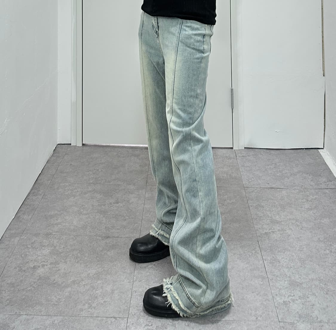 Vintage distressed flare denim pants 상품이미지2