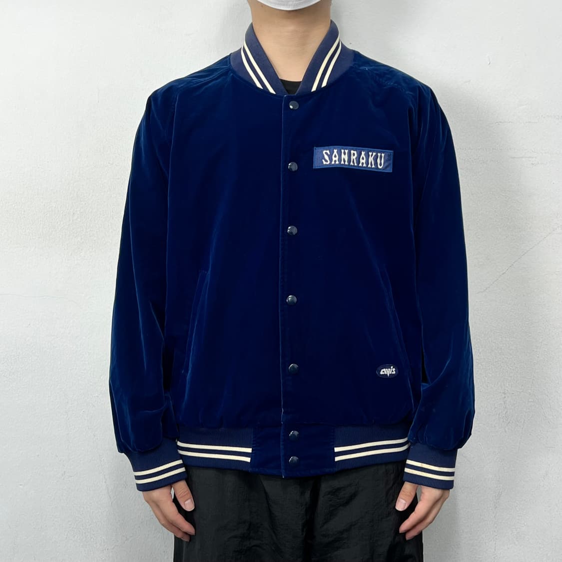 트리플 크라운 블루 벨벳 벨루어 바시티 자켓 상품이미지2