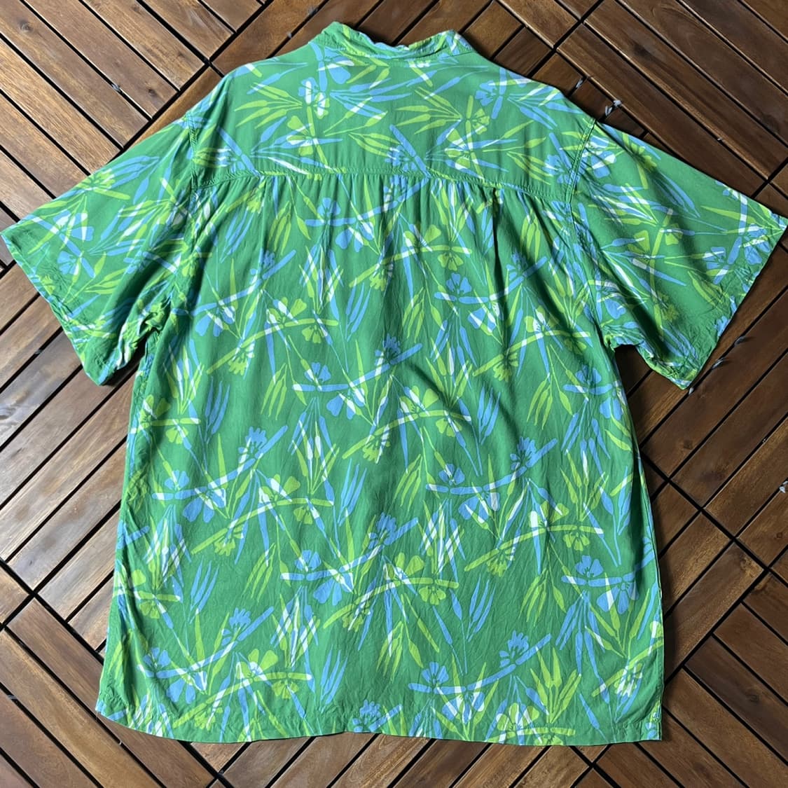 [XL]블루진저 플라워 패턴 레이온 하와이안 셔츠 상품이미지6