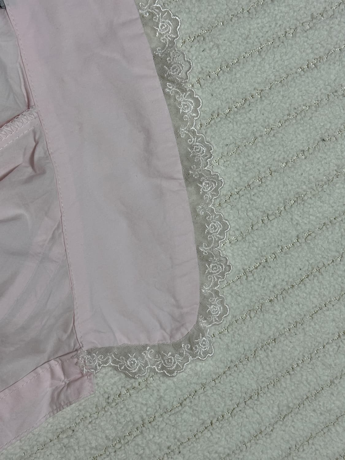 크랭크 핀턱 레이스 카라 블라우스 핑크 상품이미지7