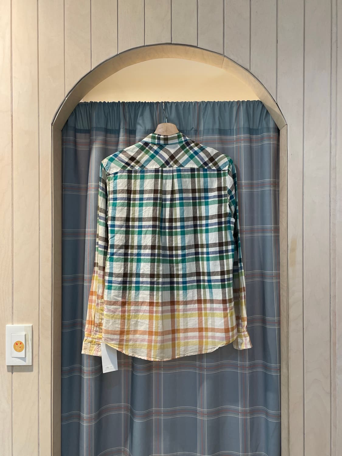 일본빈티지 그라데이션 체크셔츠 상품이미지5