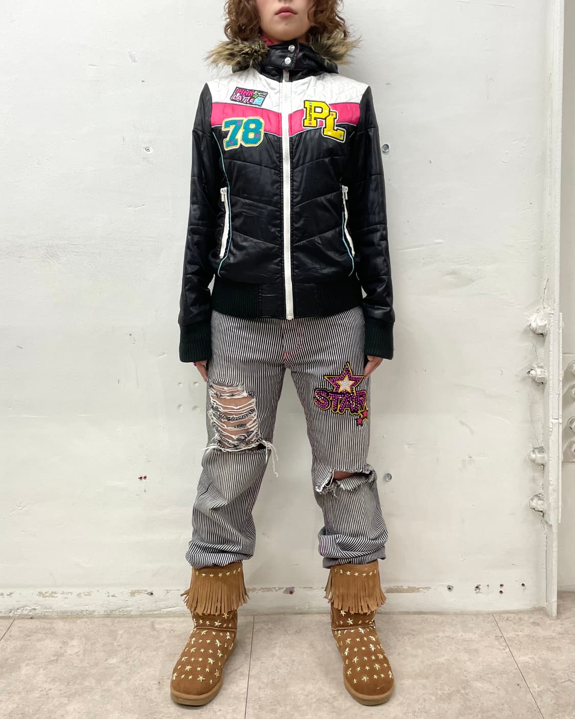 Retro Pink Letter 78 Padded 상품이미지5