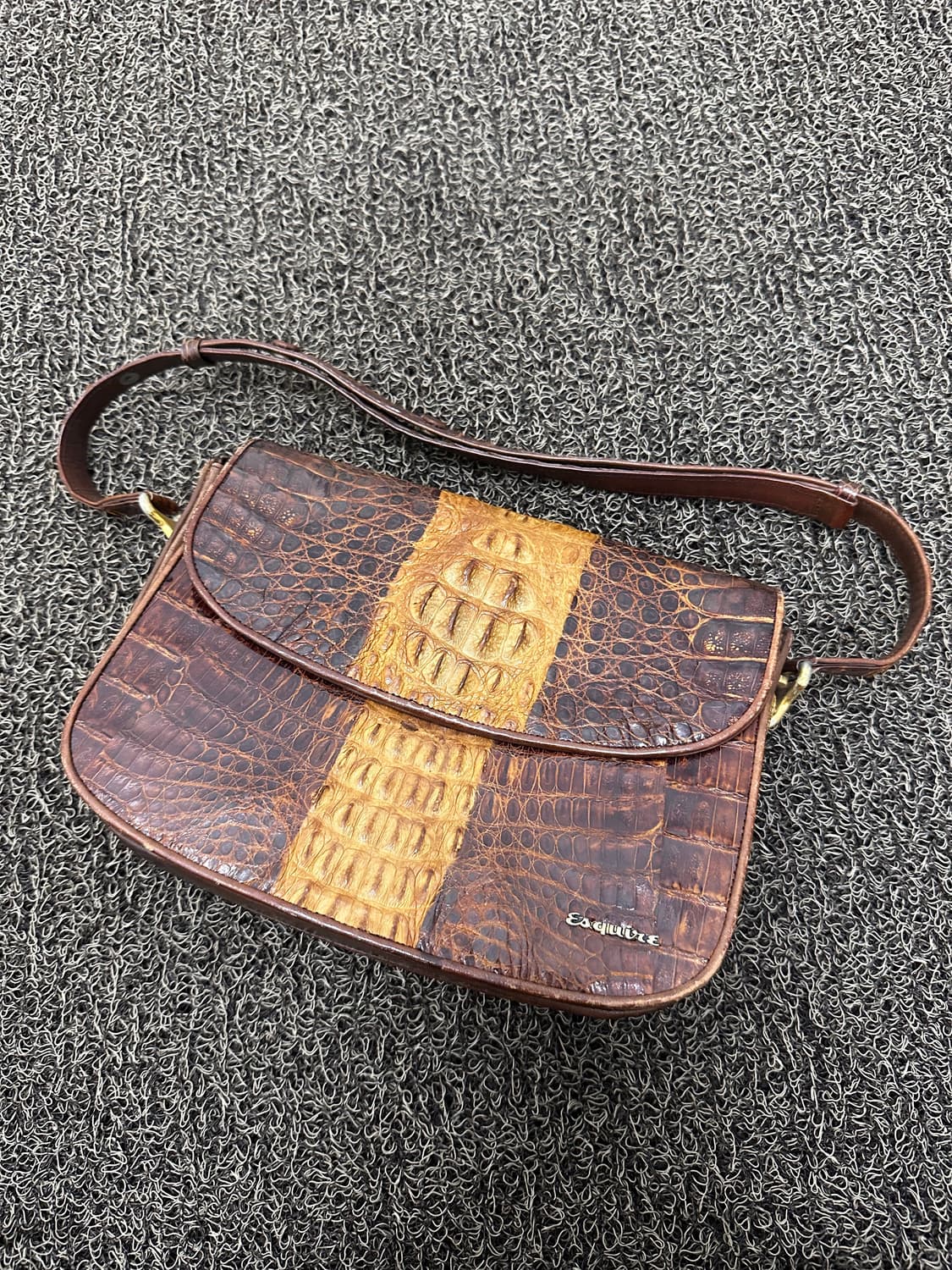 에스콰이아 악어 가죽 가방 브라운 여성 숄더백 상품이미지1