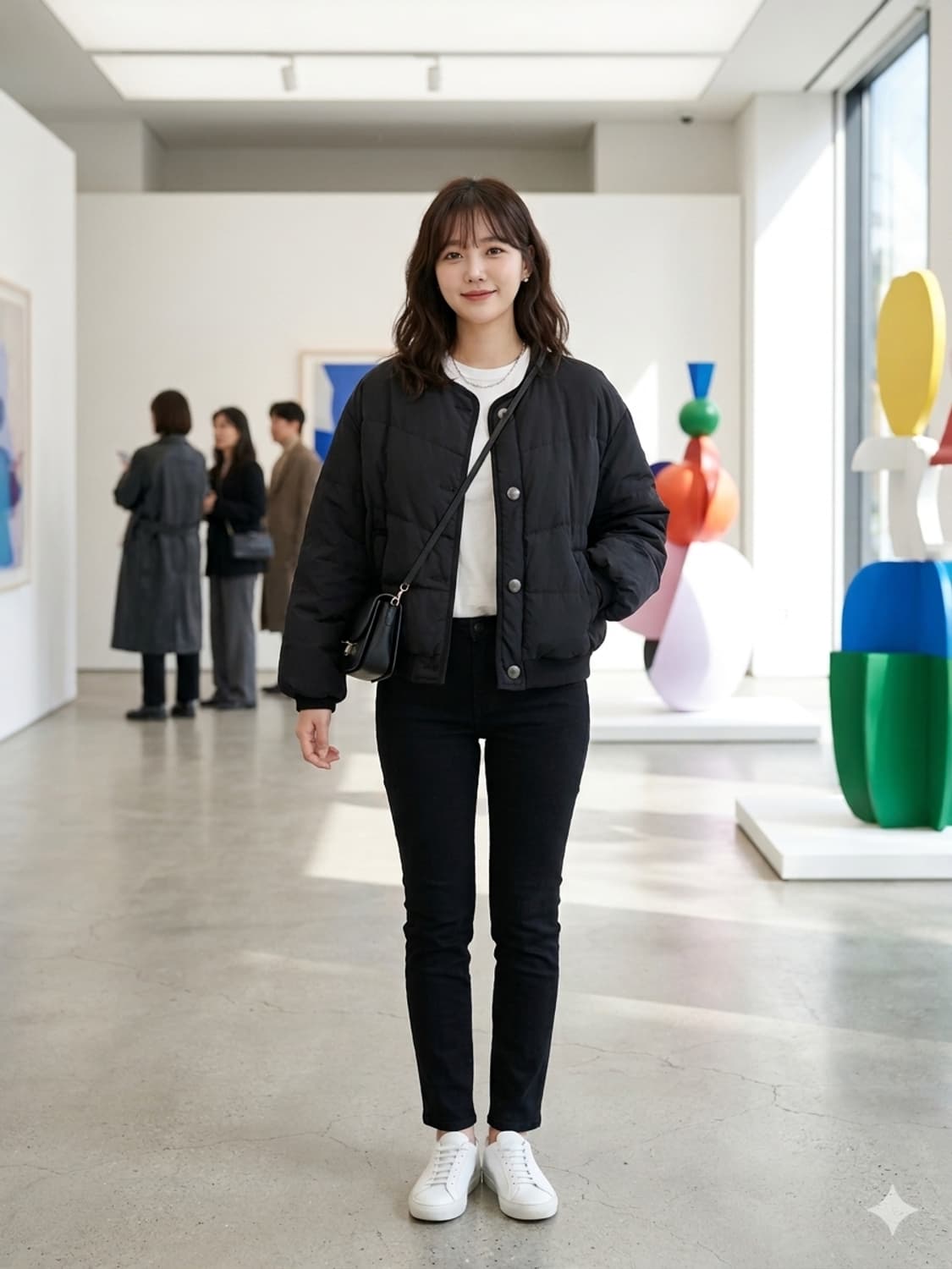 써스데이아일랜드 노카라 덕다운 숏패딩 블랙 상품이미지1