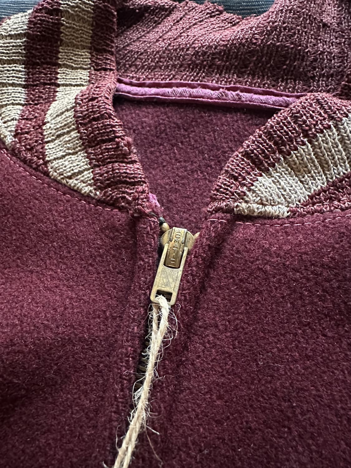 1960s Vintage Wool Zip Up Varsity Jacket 상품이미지6