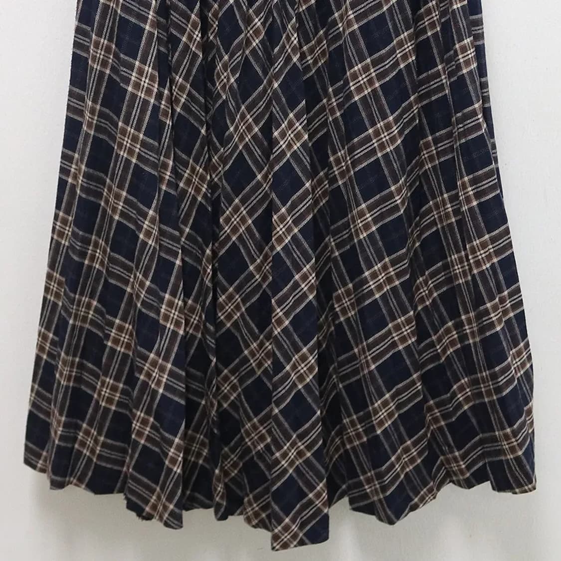 코르자 체크 밴딩 울 혼방 롱 스커트 61168 상품이미지4