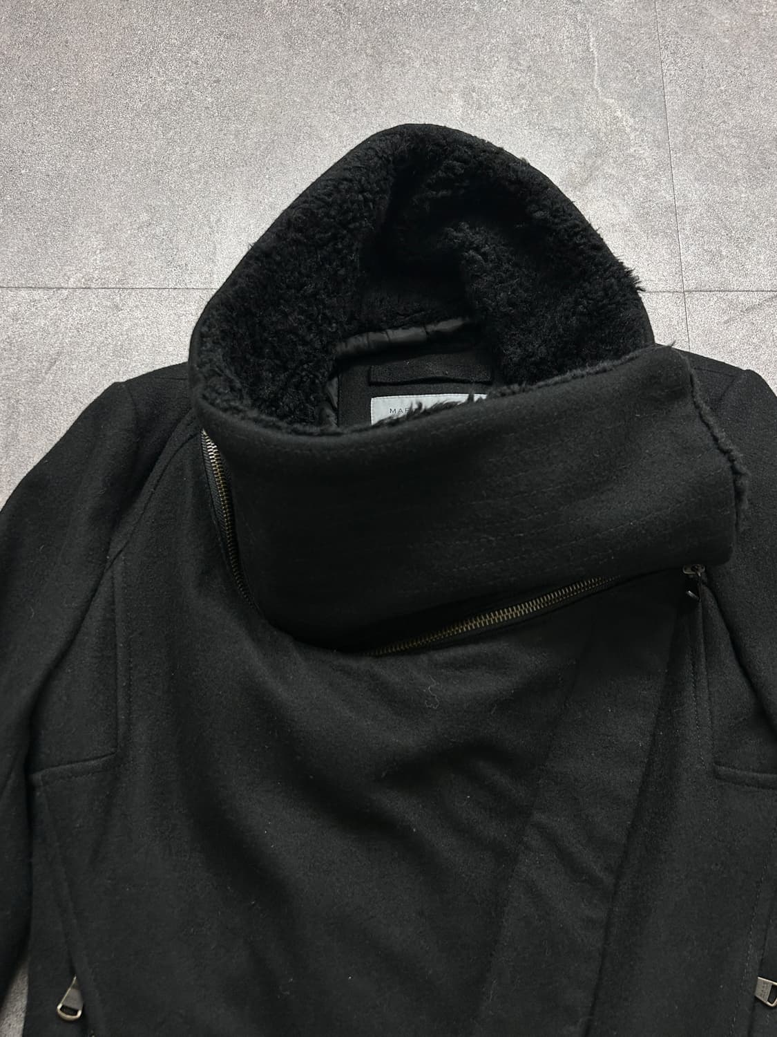 사선 하이넥 울 블렌드 자켓 상품이미지4