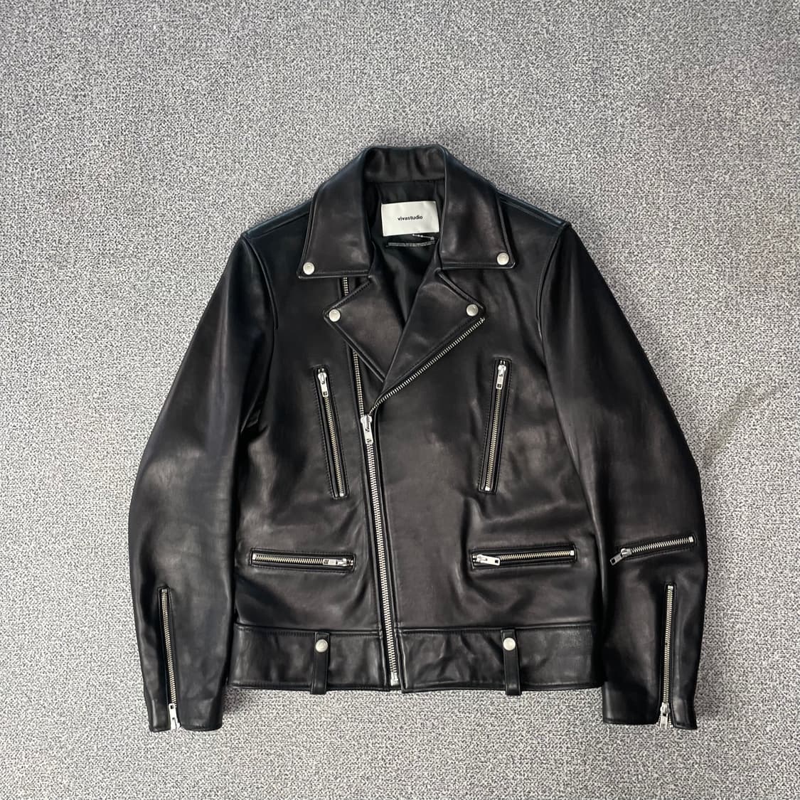 비바스튜디오 블랙 레더 라이더 자켓 상품이미지1