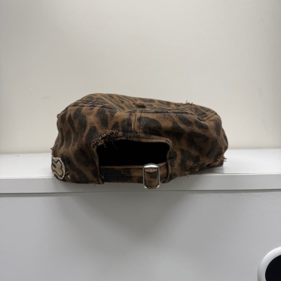 VINTAGE 레오파드 디스트로이드 자수패치 커스텀 필박스캡 상품이미지6