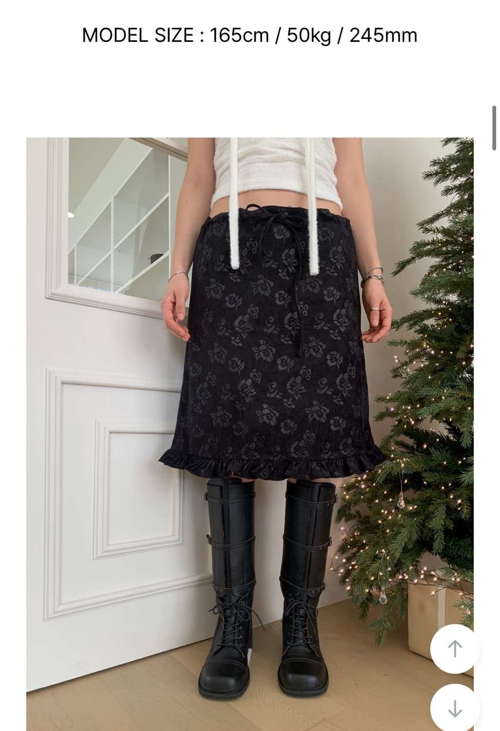 (새상품) 프릴 로즈 미디스커트 상품이미지3