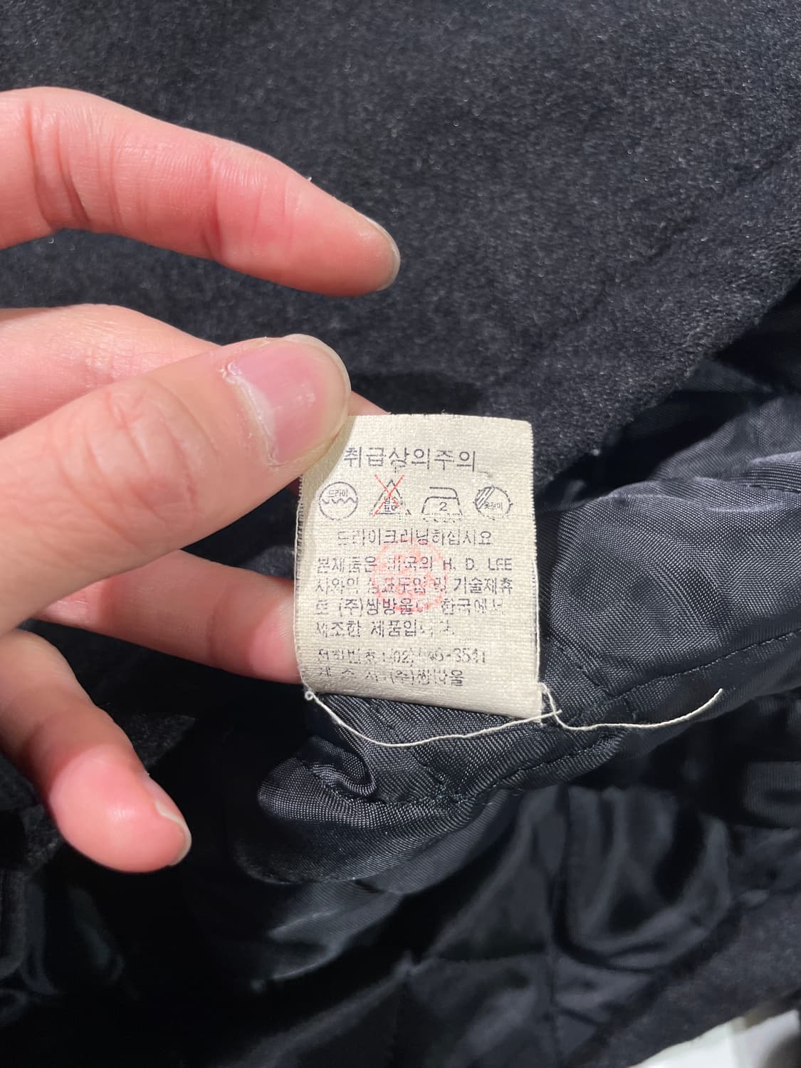 lee 블랙 체크 슬리브 울 집업 자켓 상품이미지9