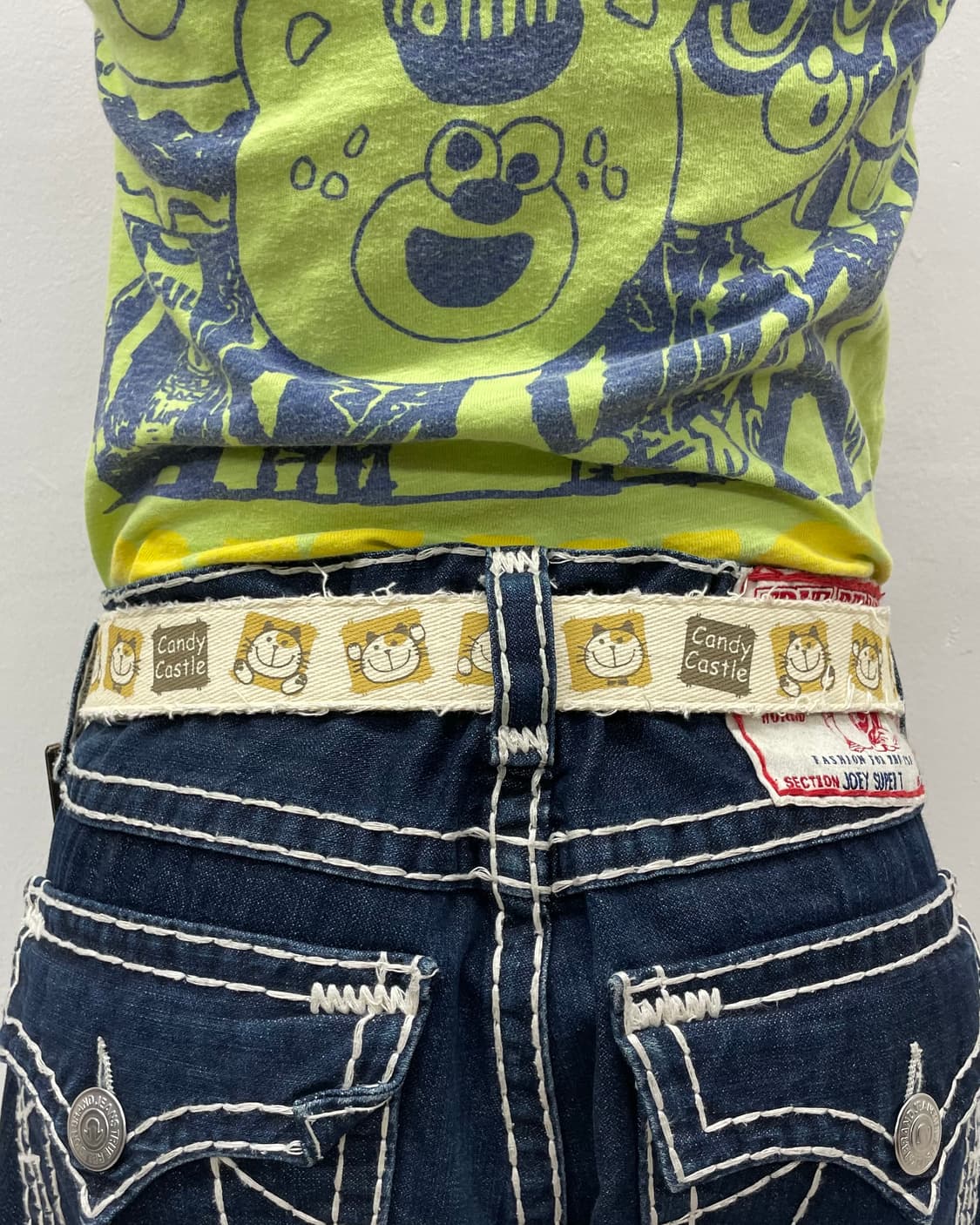 Cat Printed Ivory Cotton Belt 상품이미지4