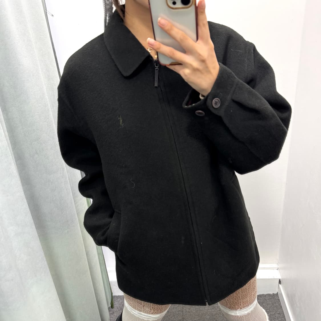 입생로랑 블랙 모 자켓 상품이미지2