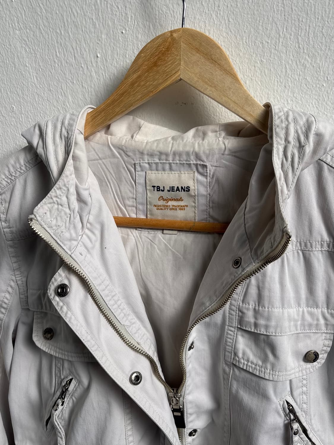 TBJ Jeans Light Grey Button Hood Zip-Up  상품이미지7