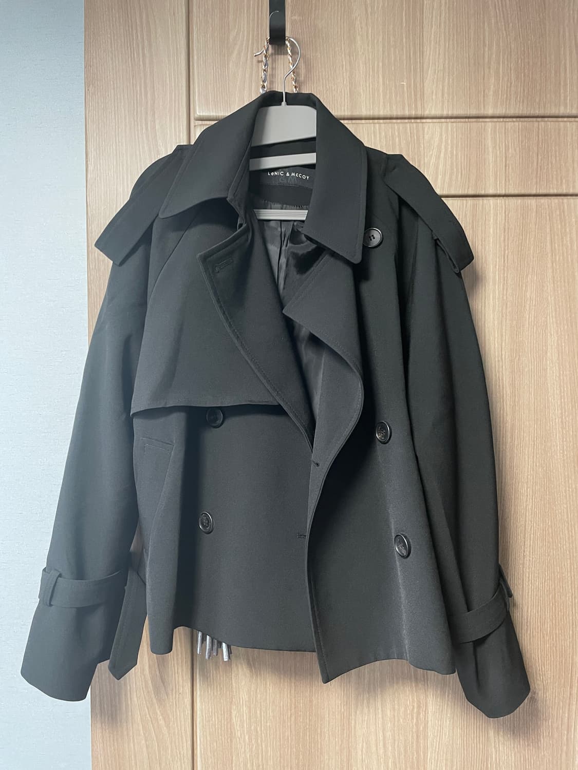 LENC & MCCOY 블랙 트렌치 코트 상품이미지1