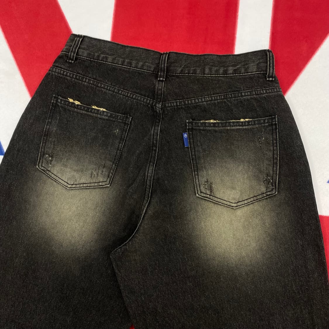 데미지 와이드 흑청팬츠 S  상품이미지4